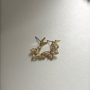 Francesca's Collections Gold Butterfly Earrings-open to offers